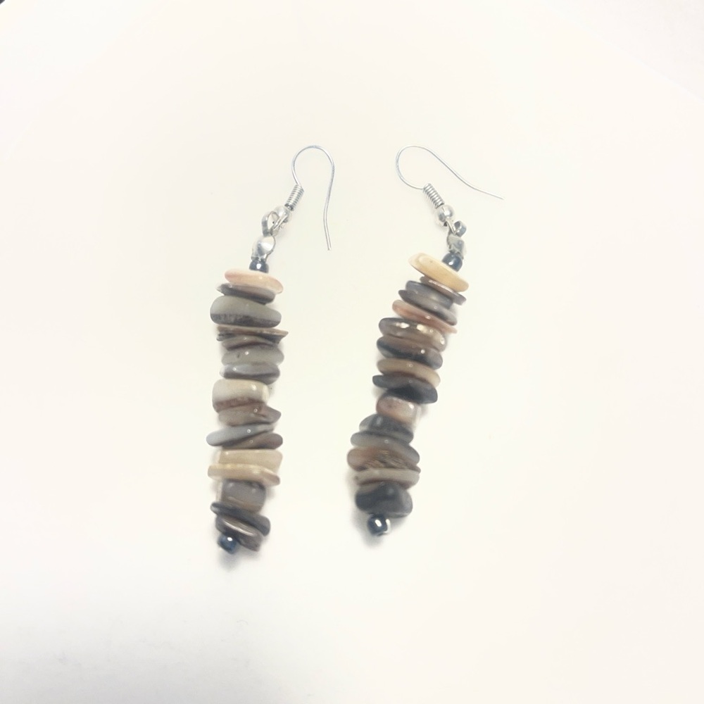 Elegant Brown and Tan Stone Earrings